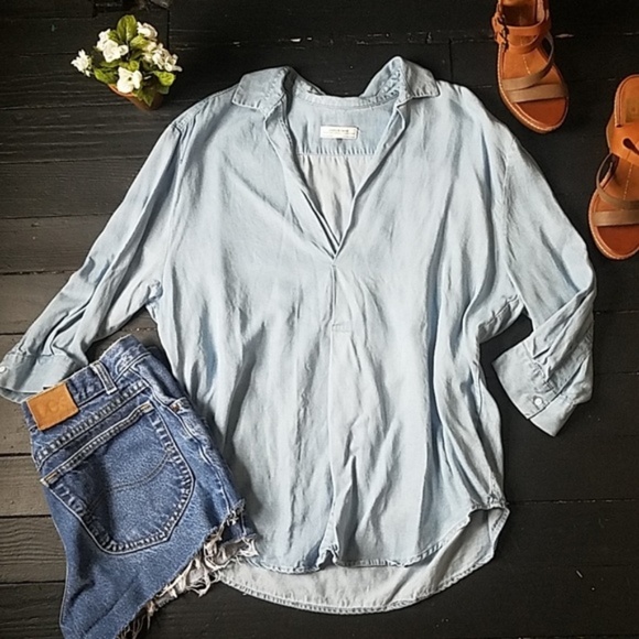 Zara Tops - Zara woman Premium Denim Collection Blouse